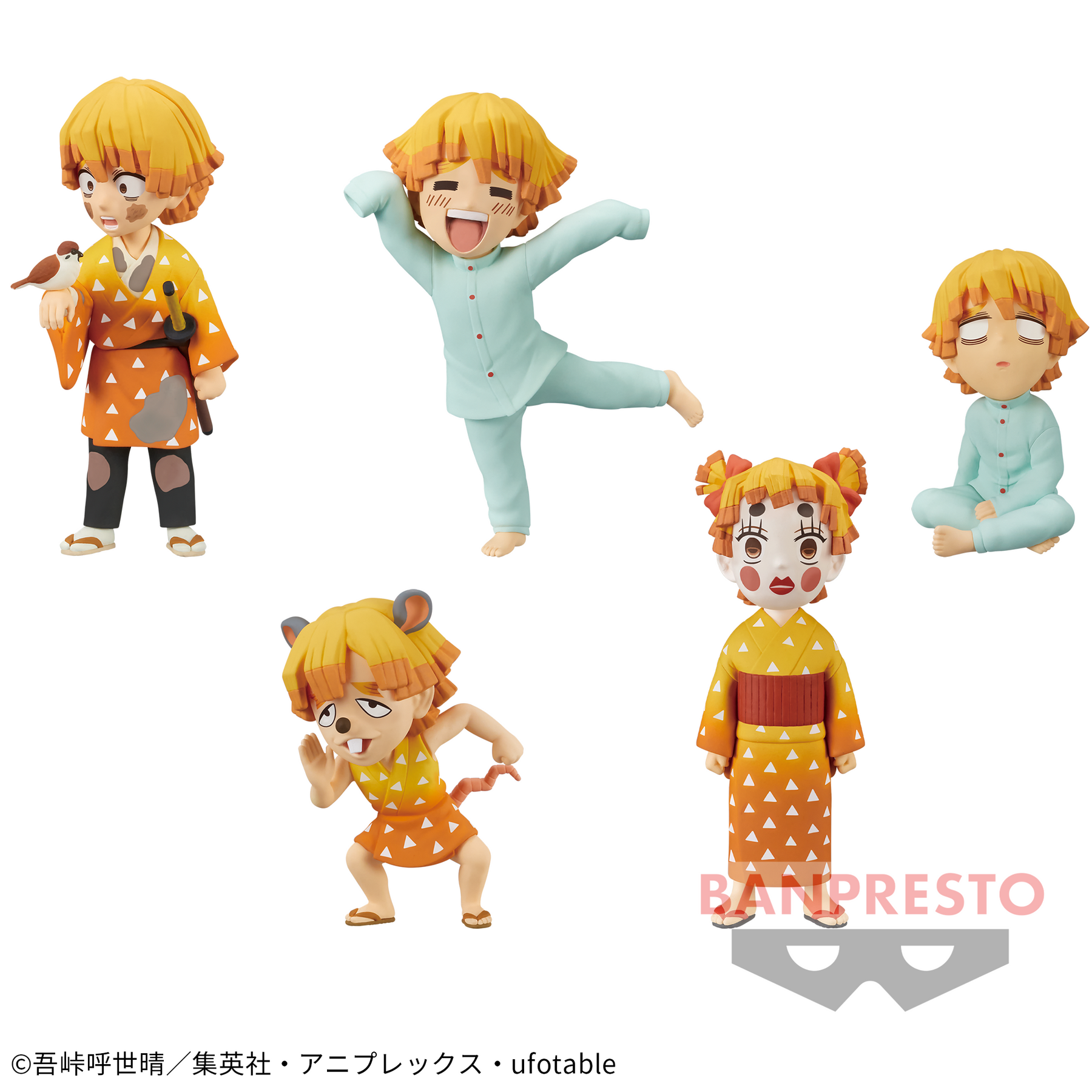 Set de Miniaturas Zenitsu Agatsuma WCF Bandai Banpresto Action Figure