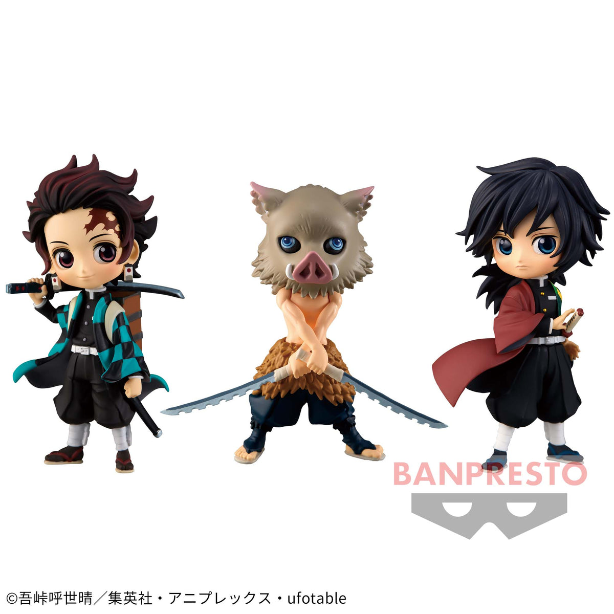 Tanjiro Kamado / Inosuke Hashibira / Giyu Tomioka Qposket Petit Vol.2 Bandai Banpresto Action Figure
