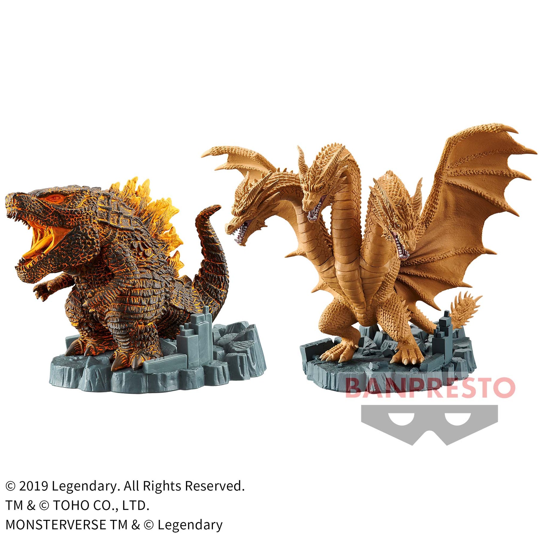 Godzilla (2019) & King Ghidorah (2019) Chibi King Bandai Banpresto Action Figure