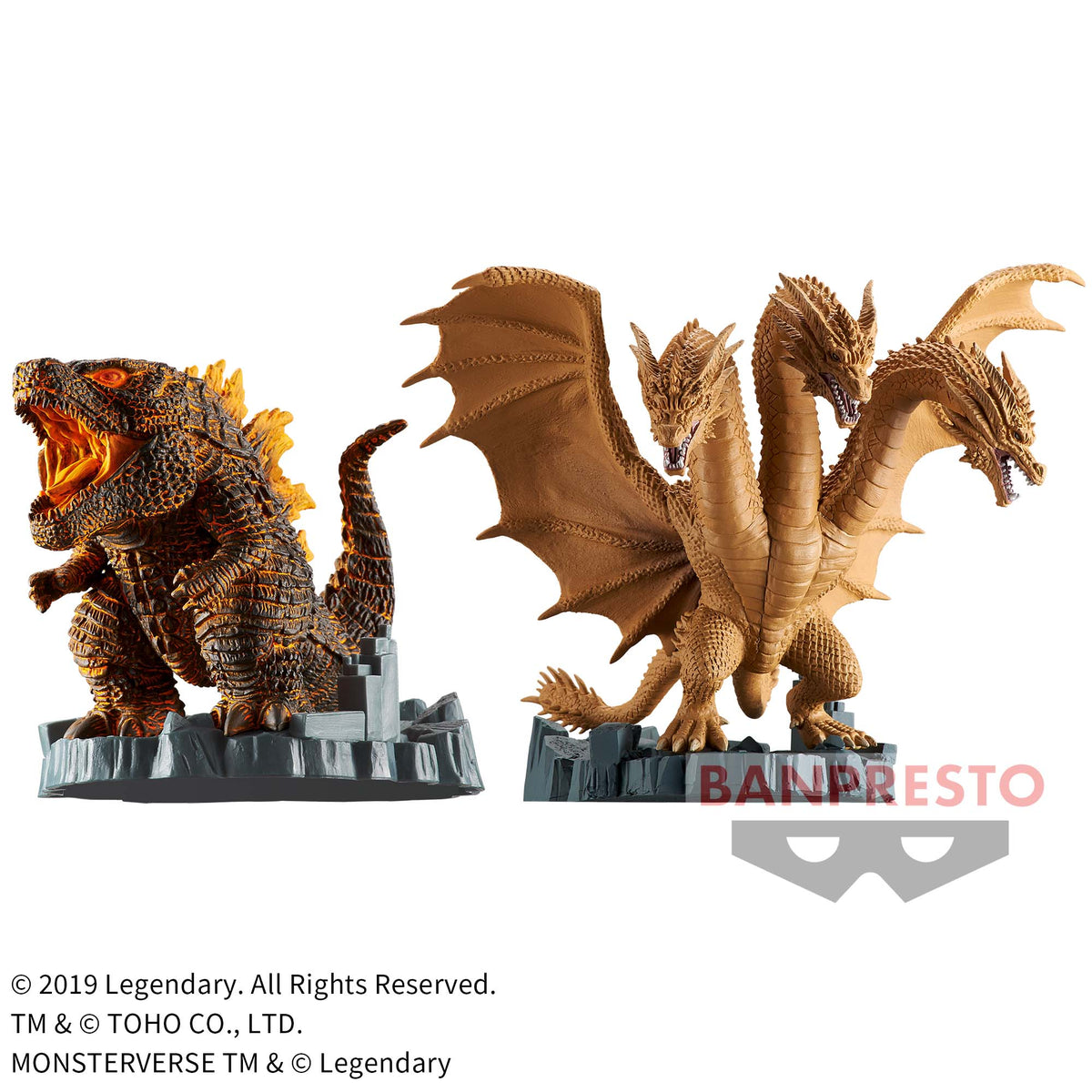 Godzilla (2019) & King Ghidorah (2019) Chibi King Bandai Banpresto Action Figure