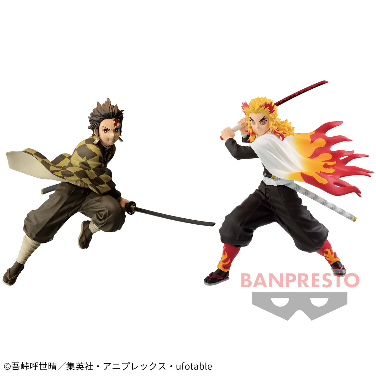 Tanjiro Kamado Sepia Color & Kyojuro Rengoku Vibration Stars Bandai Banpresto Action Figure