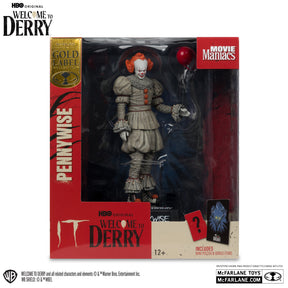 Pennywise Welcome to Derry Movie Maniacs Gold Label McFarlane Toys Action Figure