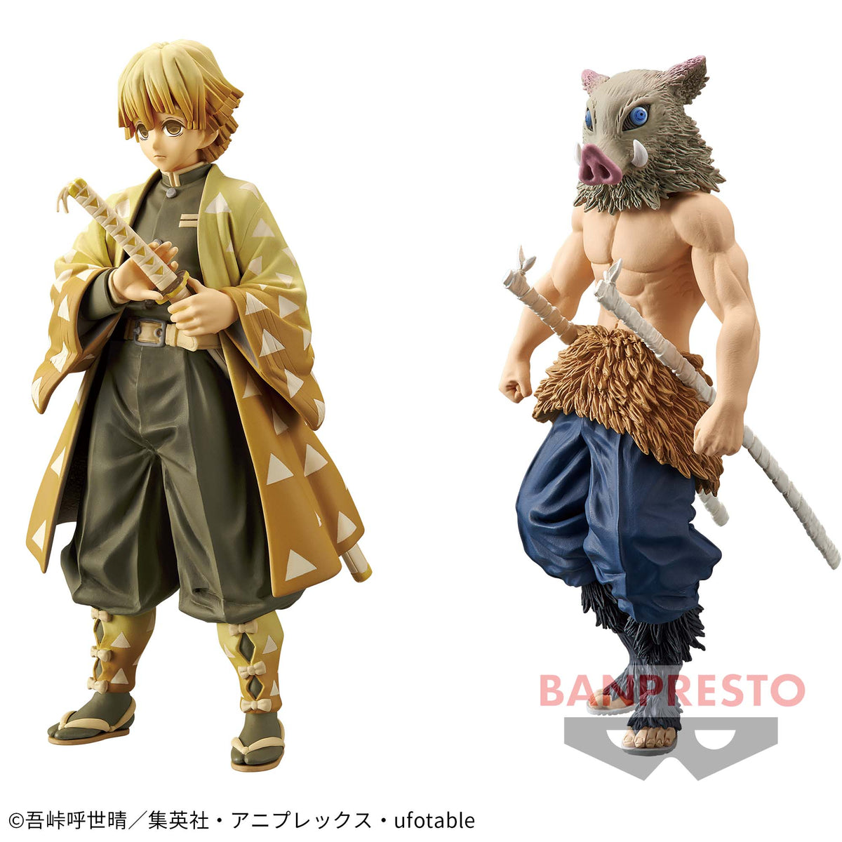 Zenitsu Agatsuma Sepia Color & Inosuke Hashibira Kizuna no Sou vol.4 Bandai Banpresto Action Figure