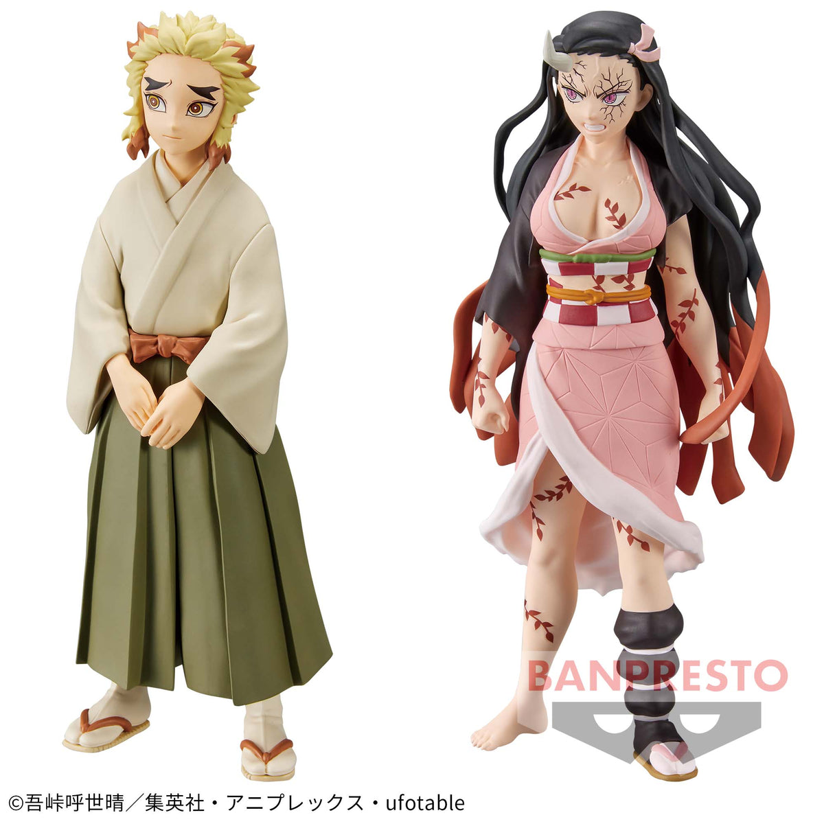 Senjuro Rengoku Sepia Color & Nezuko Kamado Kizuna no Sou vol.26 Bandai Banpresto Action Figure